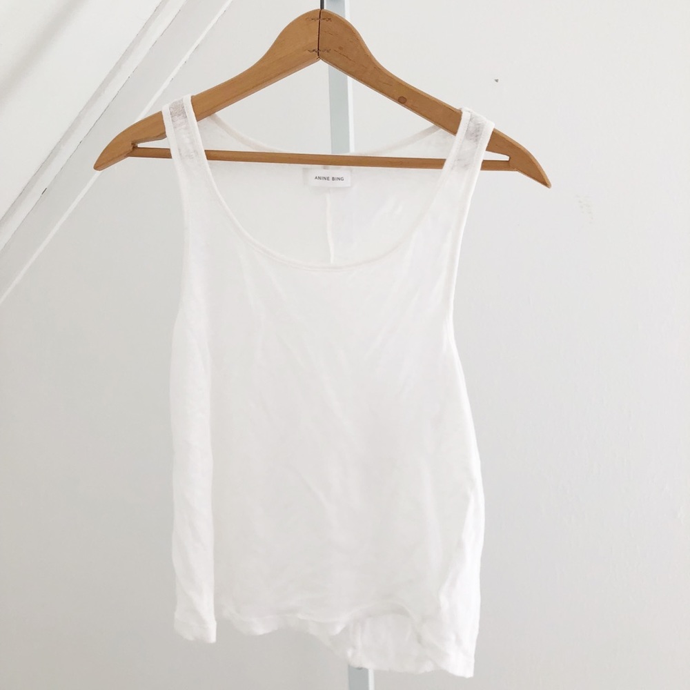 Annie Bing White Linen Tank - Picture 3 of 6